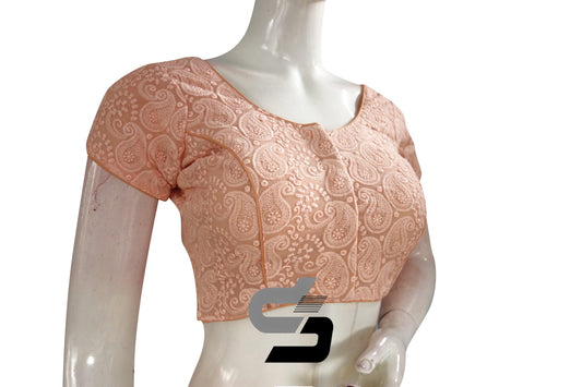 Peach Color Chikankari Embroidery Readymade saree blouse, Indian Readymade blouse, Croptop - D3blouses