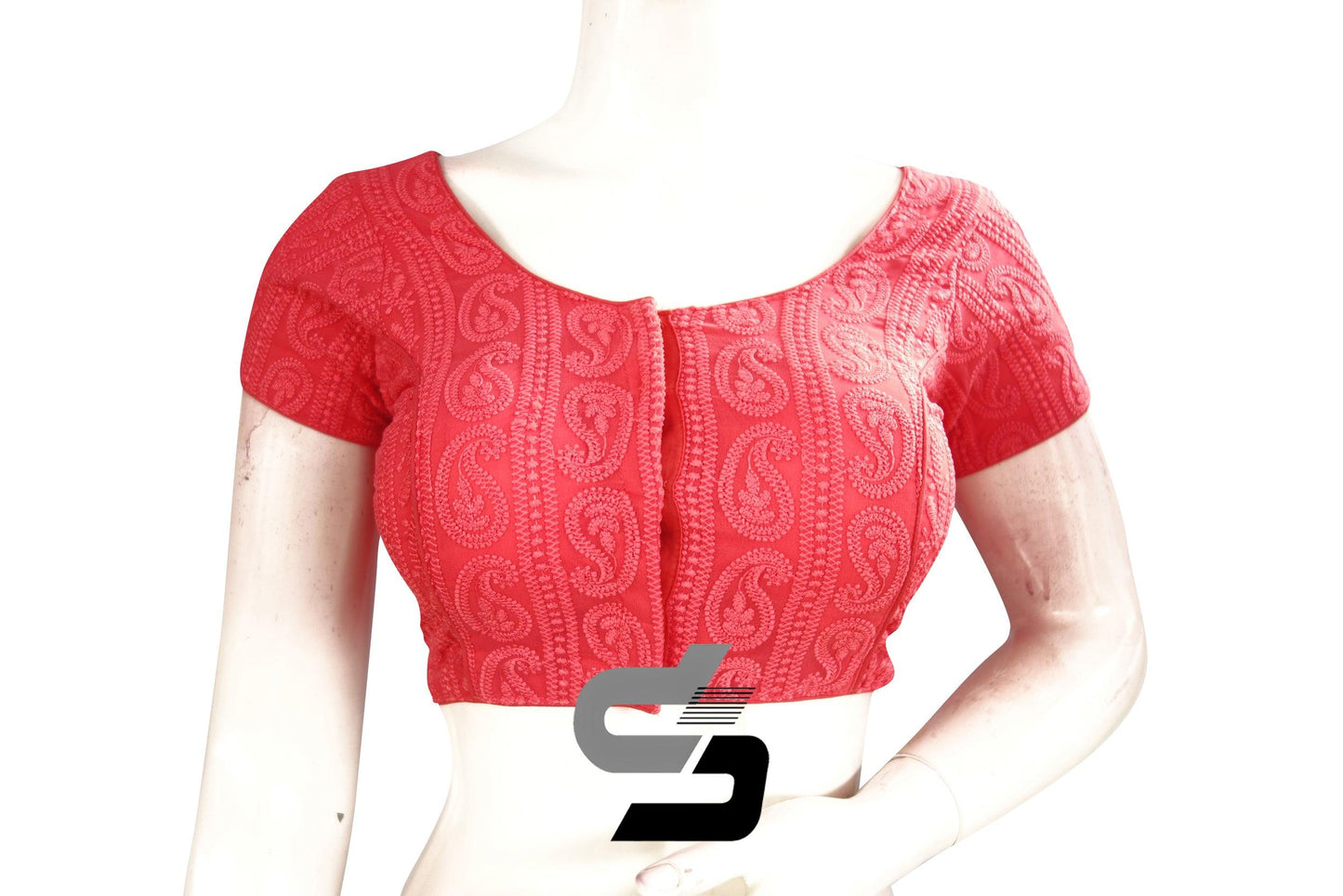 Pink Color Chikankari Embroidery Readymade saree blouse, Indian Readymade blouse, Croptop - D3blouses