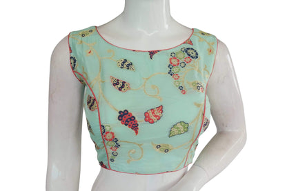 copy of banarasi brocade silk readymade saree blouse indian readymade blouse crop top 4