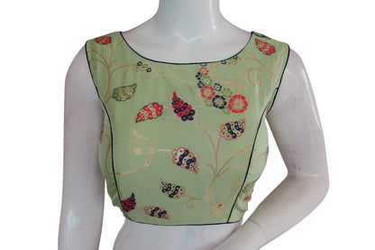 copy of banarasi brocade silk readymade saree blouse indian readymade blouse crop top 5
