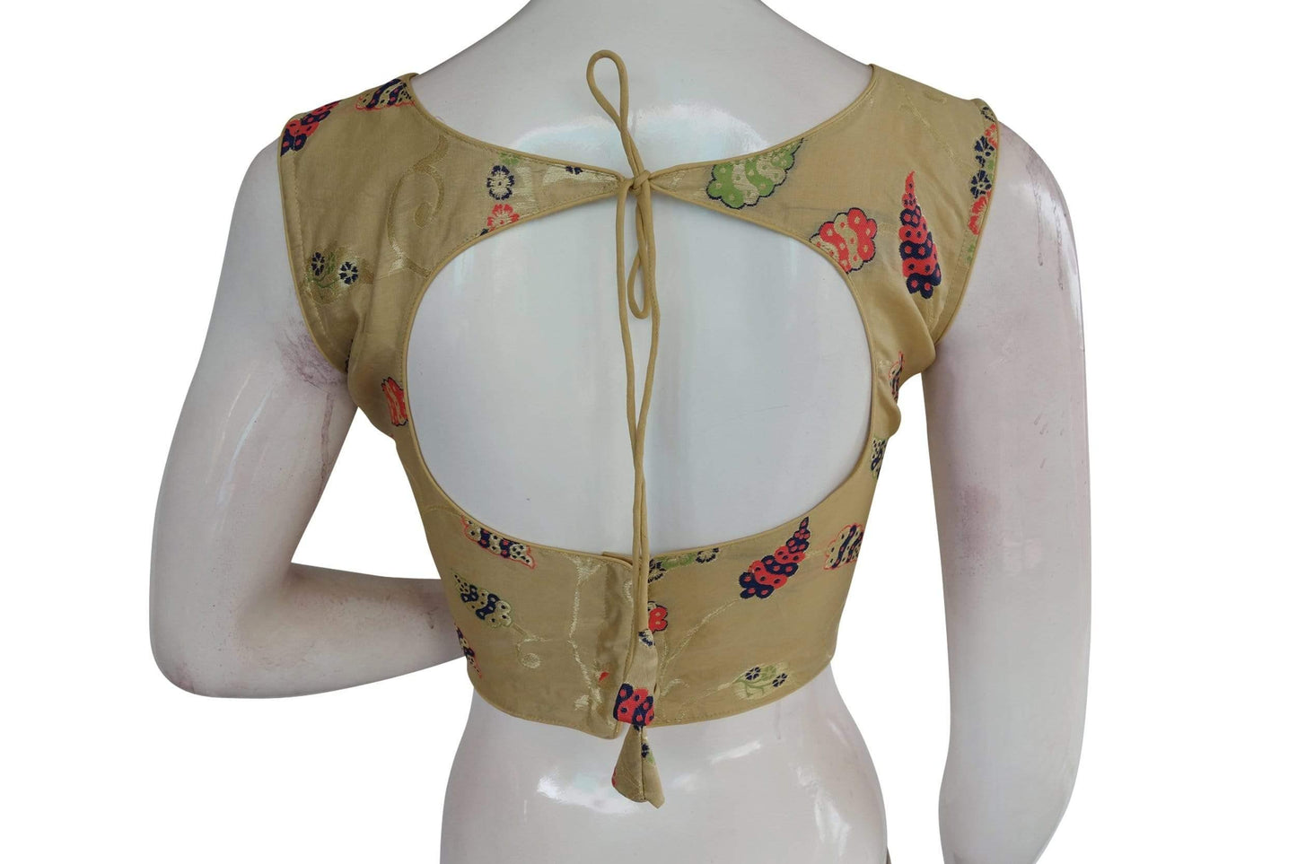 copy of teracotta color banarasi brocade silk readymade saree blouse indian readymade blouse crop top