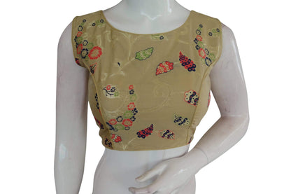 copy of teracotta color banarasi brocade silk readymade saree blouse indian readymade blouse crop top
