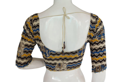 kalamkari 3 4th sleeves readymade saree blouse indian cotton readymade blouse 9