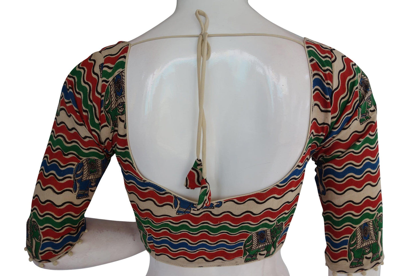 kalamkari 3 4th sleeves readymade saree blouse indian cotton readymade blouse 19