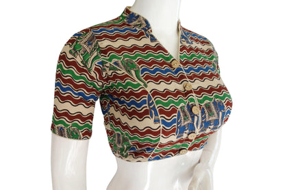 kalamkari collar readymade saree blouse indian readymade blouse crop top tunic top 12