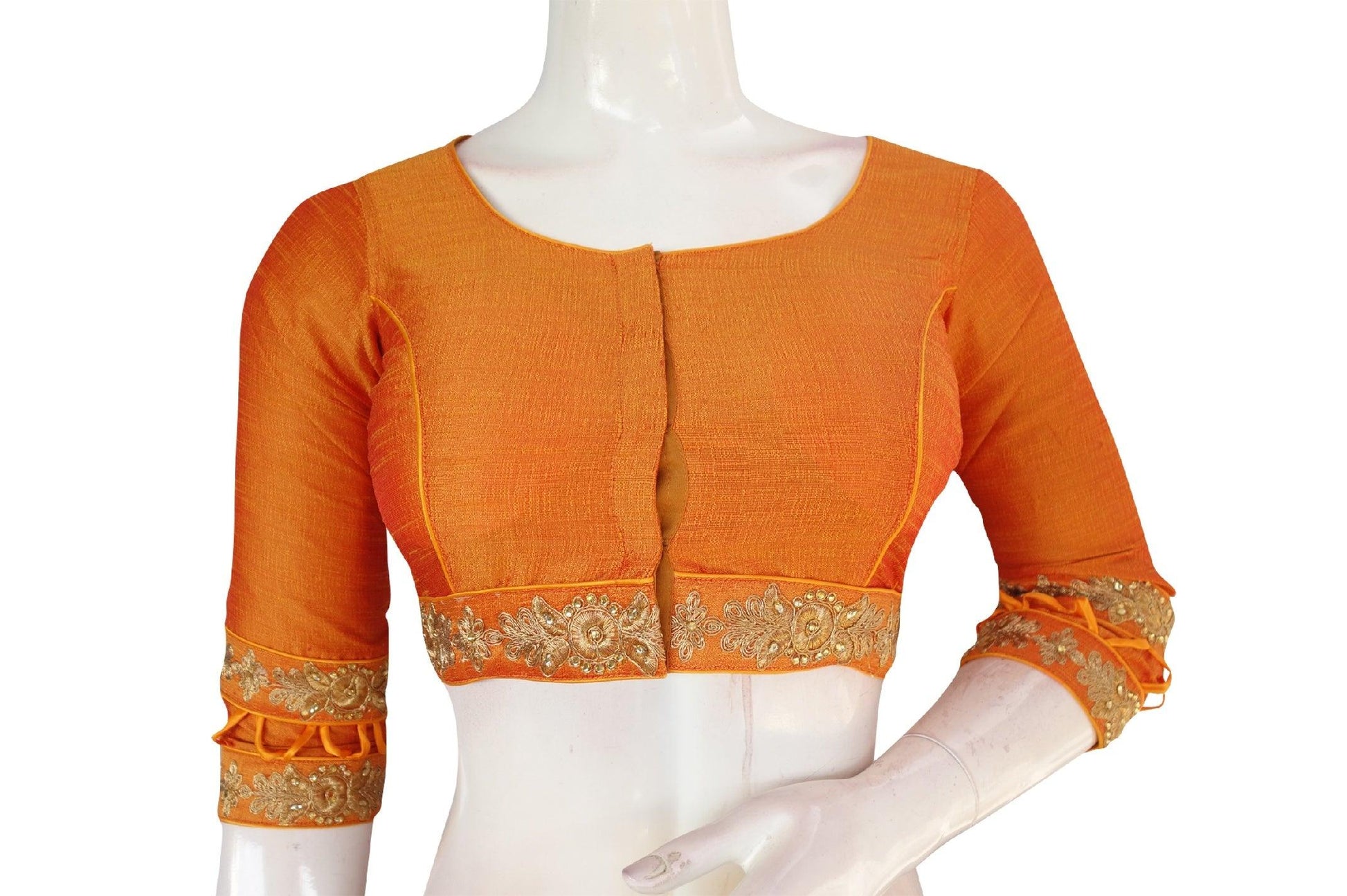 Mustard Color Semi Silk Designer Readymade Saree Blouse - D3blouses