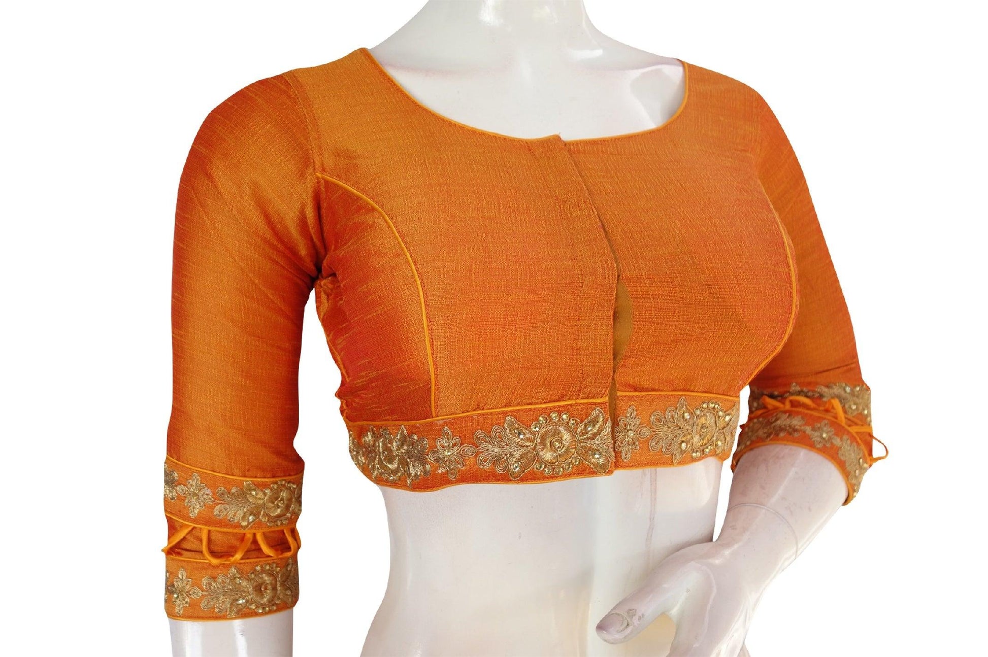 Mustard Color Semi Silk Designer Readymade Saree Blouse - D3blouses