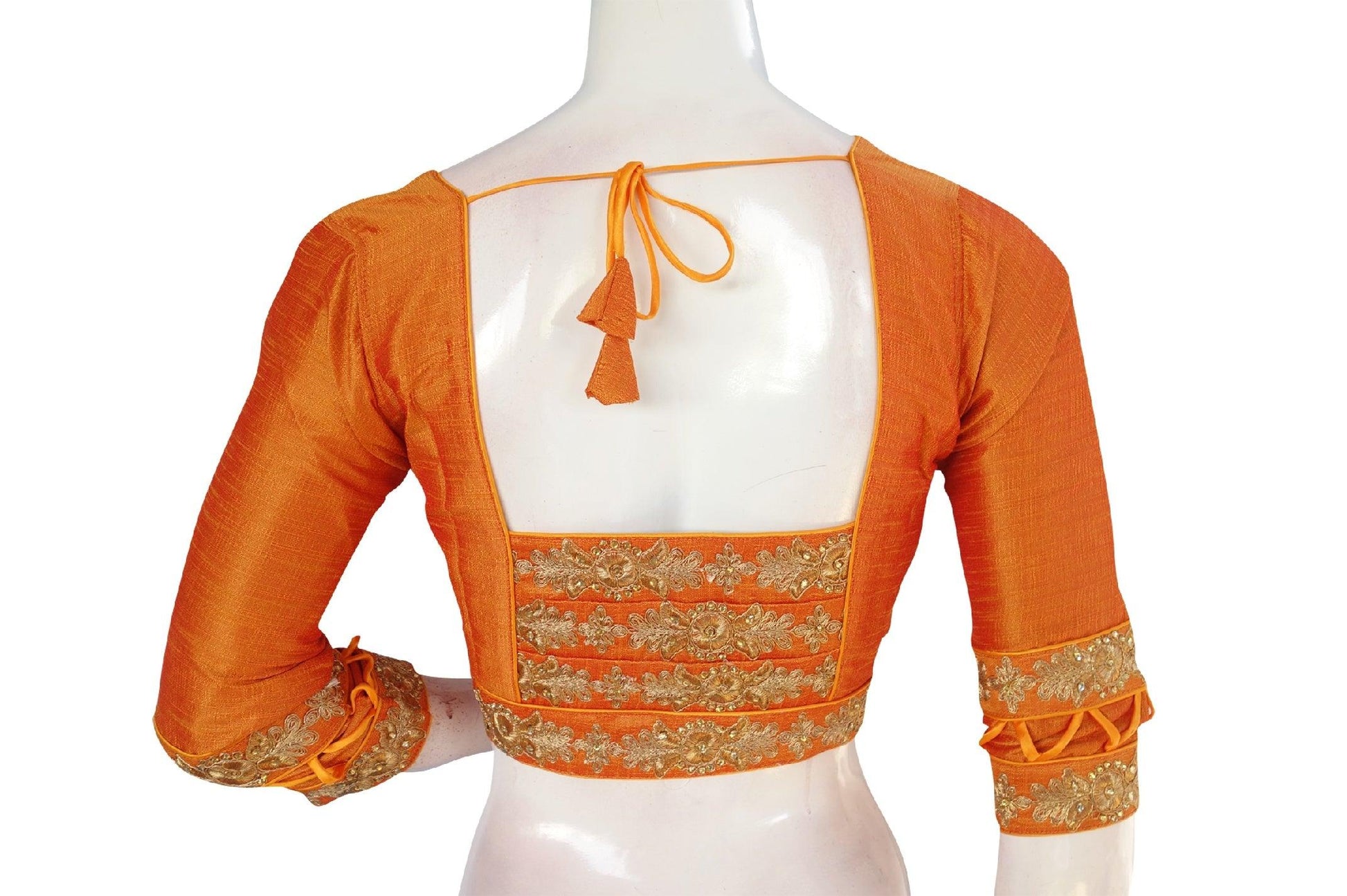 Mustard Color Semi Silk Designer Readymade Saree Blouse - D3blouses