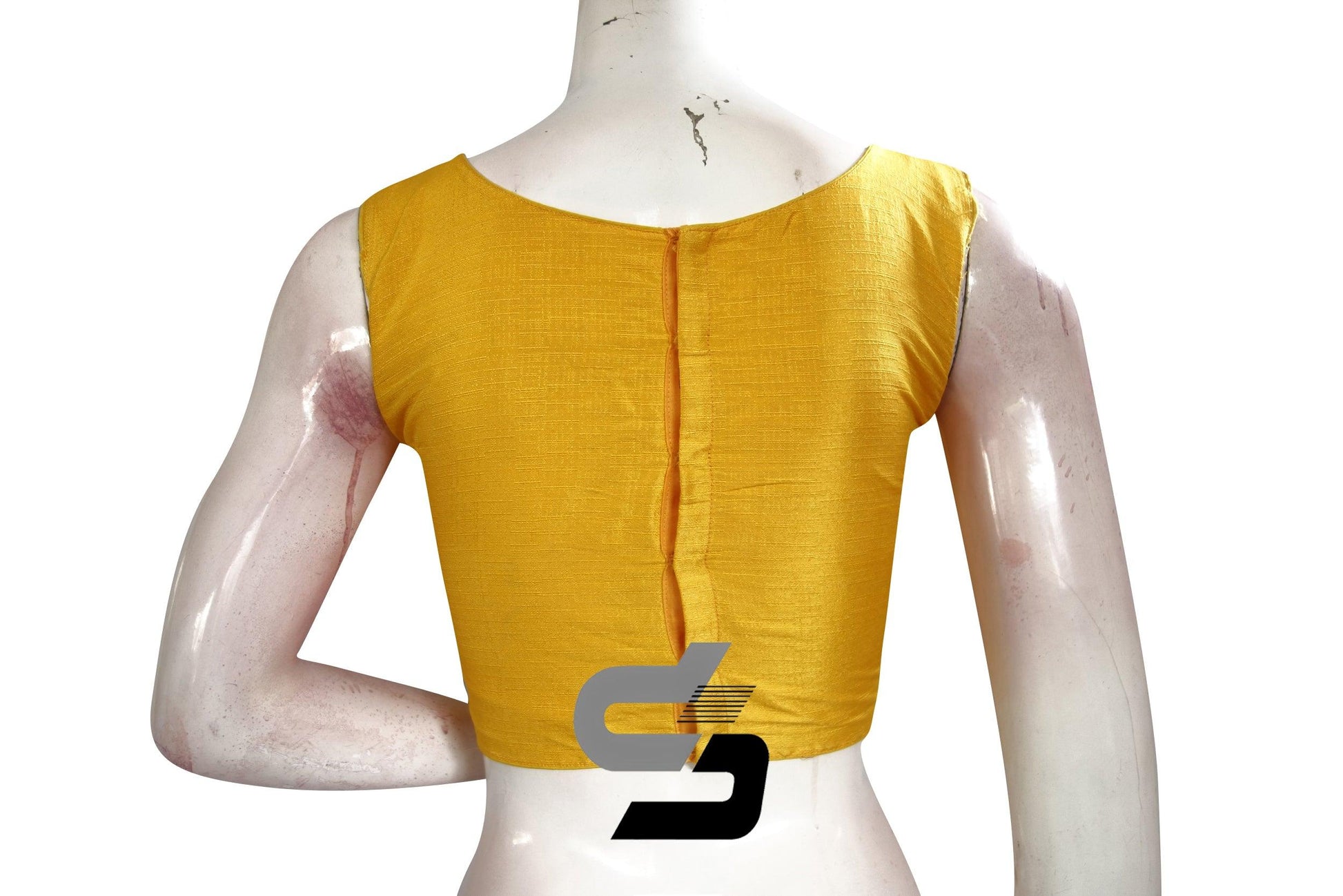 Yellow Color Sleeveless Semi Silk Designer Party Wear Readymade Blouse/ Indian Crop Tops - D3blouses
