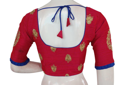 pink color exclusive embroidery designer blouse from d3 blouses