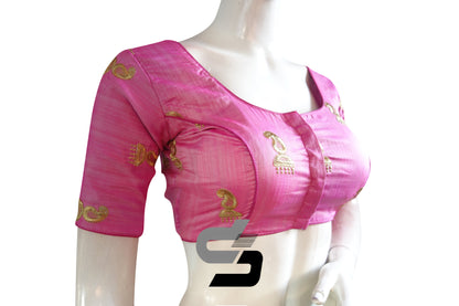 Pink Color Semi Silk  Designer, Party Wear Readymade Blouse/ Indian Crop Tops