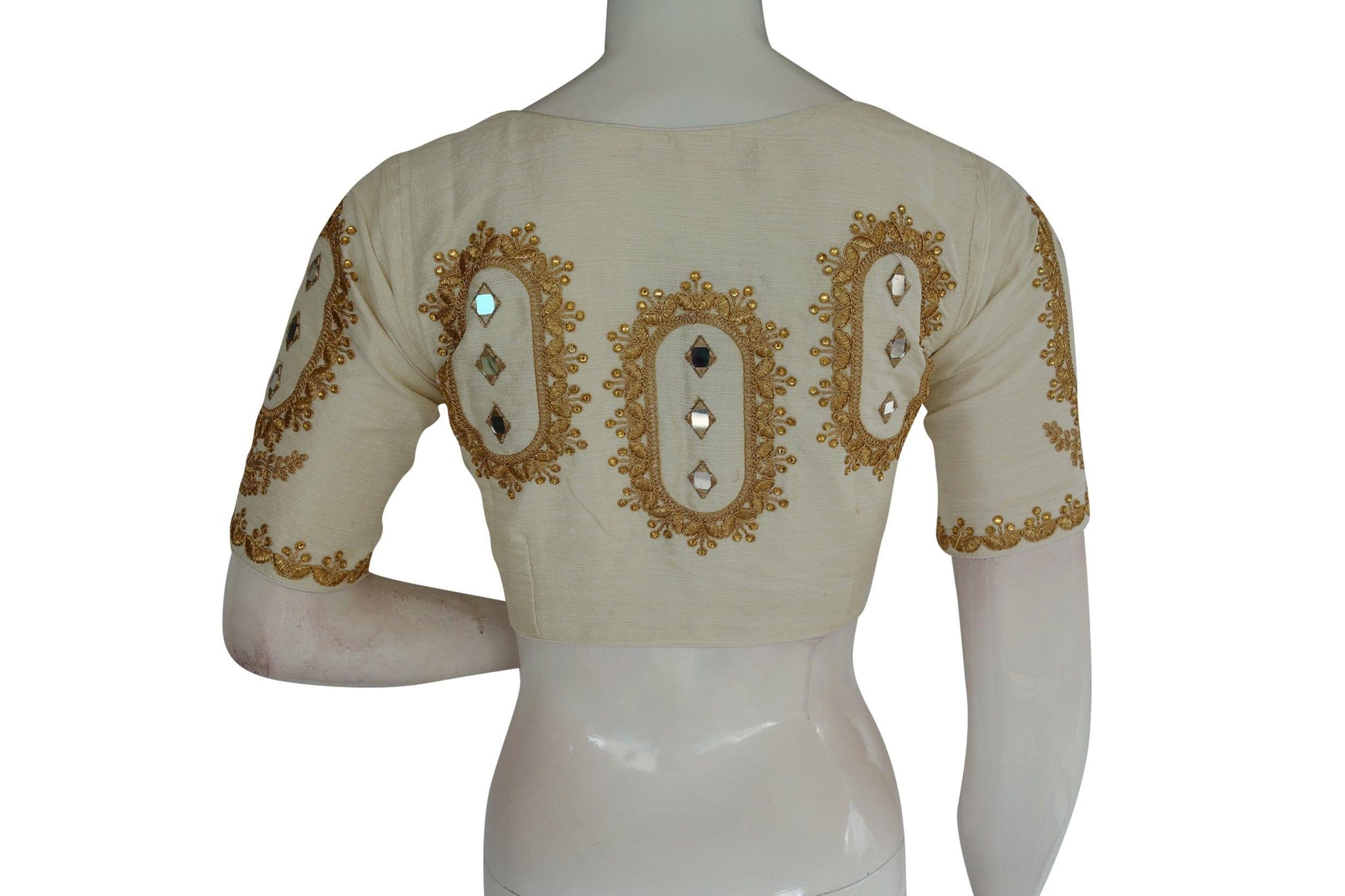 copy of dark maroon color high neck designer embroidered readymade blouse with mirror indian ready made blouse crop top