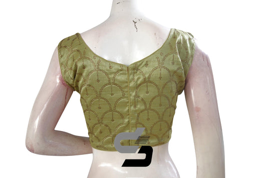 Green Color Semi silk Stone Work Party Wear Readymade Blouse - D3blouses