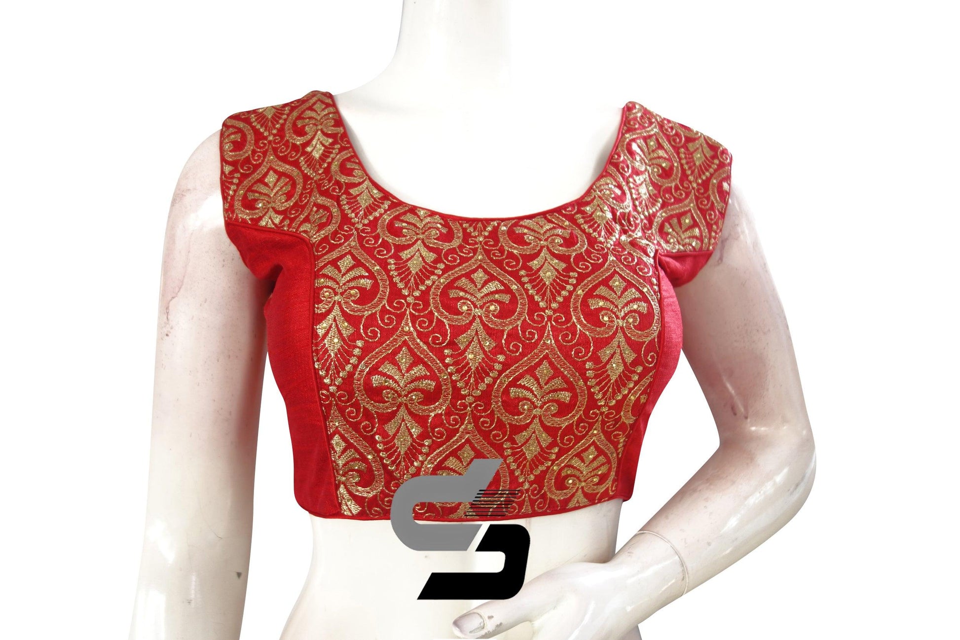 Red Color Embroidery Party Wear Readymade Blouse - D3blouses