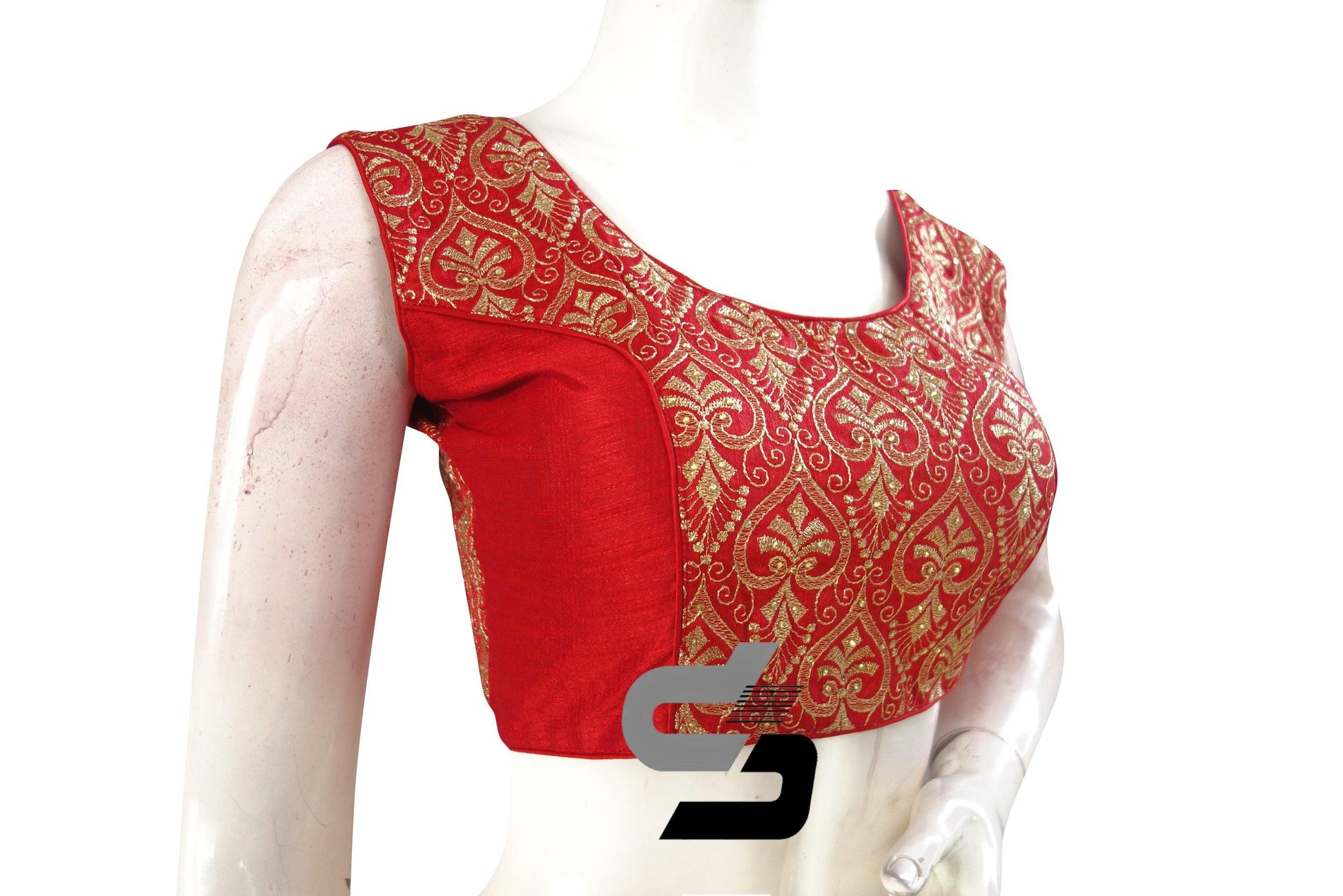 Red Color Embroidery Party Wear Readymade Blouse - D3blouses