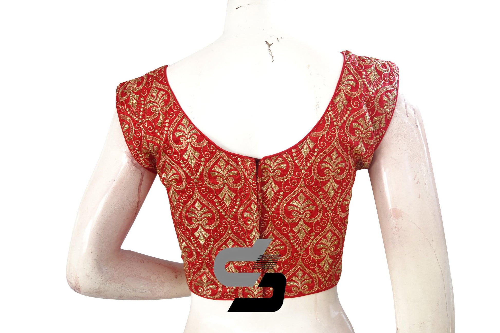 Red Color Embroidery Party Wear Readymade Blouse - D3blouses