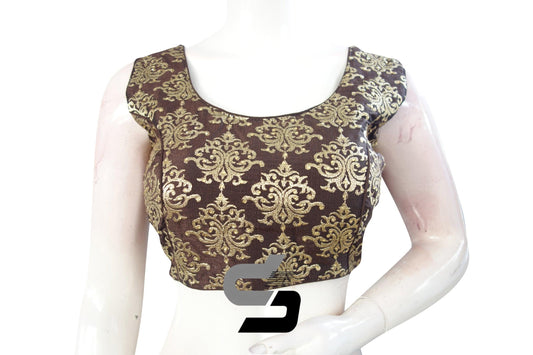 Brown Color Embroidery Party Wear Readymade Blouse - D3blouses