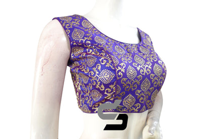 Purple Color Embroidery Party Wear Readymade Blouse - D3blouses