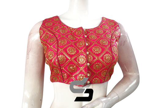 Pink Color Embroidery Party Wear Readymade Blouse - D3blouses