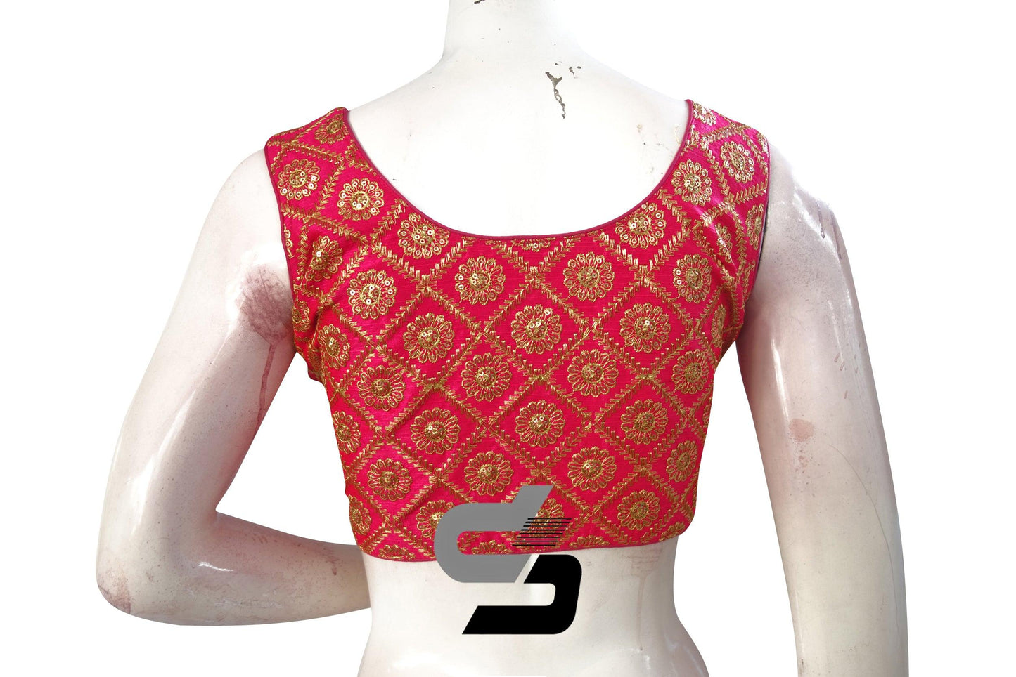 Pink Color Embroidery Party Wear Readymade Blouse - D3blouses