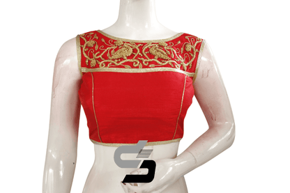 Red Color Embroidery Party Wear Readymade Blouse - D3blouses