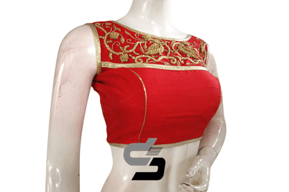 Red Color Embroidery Party Wear Readymade Blouse - D3blouses