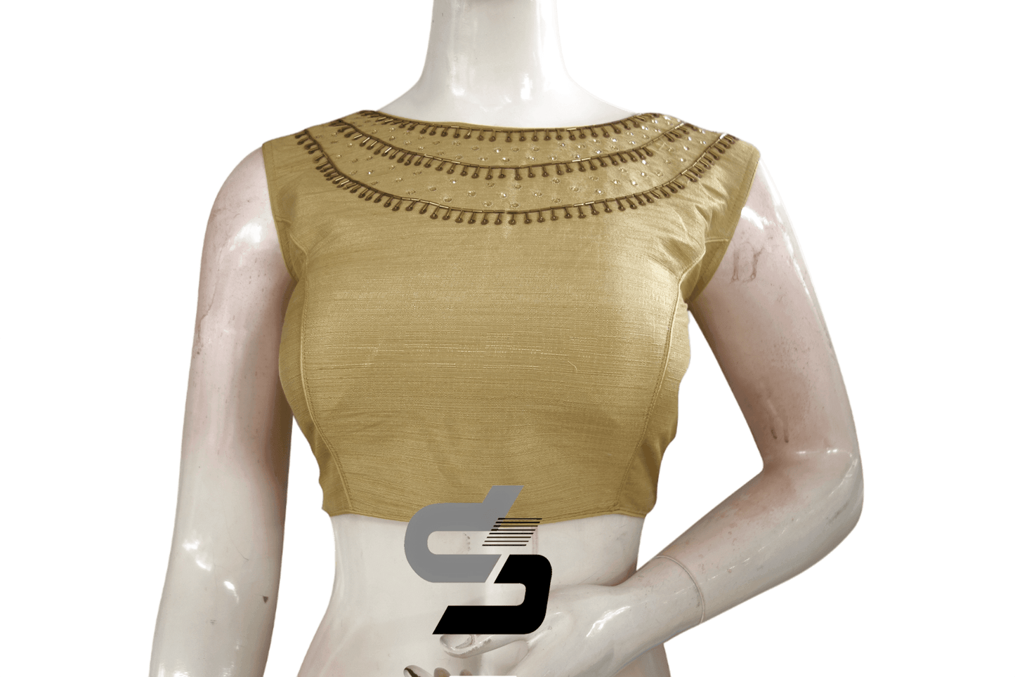 Gold Color Embroidery Party Wear Readymade Blouse - D3blouses