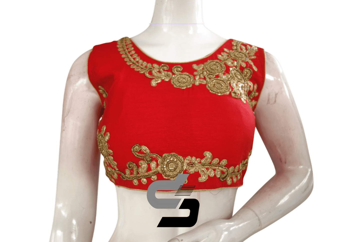 Red Color Embroidery Party Wear Readymade Blouse - D3blouses