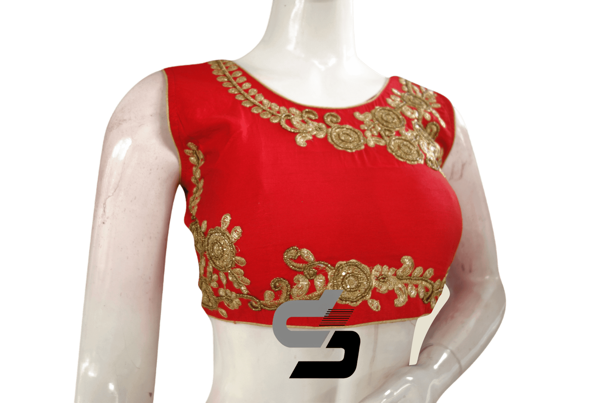 Red Color Embroidery Party Wear Readymade Blouse - D3blouses