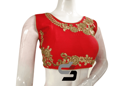 Red Color Embroidery Party Wear Readymade Blouse - D3blouses