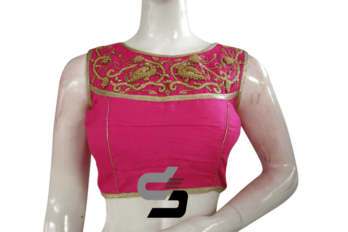 Pink Color Embroidery Party Wear Readymade Blouse - D3blouses