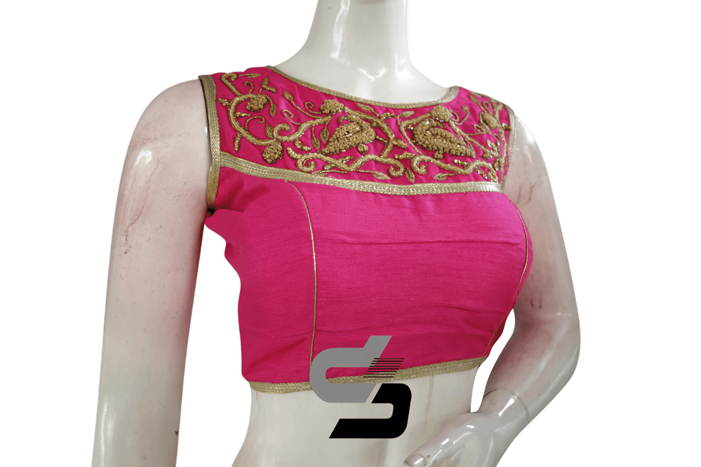 Pink Color Embroidery Party Wear Readymade Blouse - D3blouses