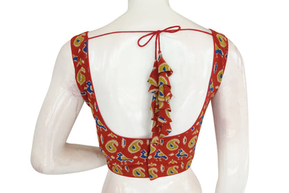 kalamkari readymade saree blouse with beautiful tassels indian cotton readymade blouse 21