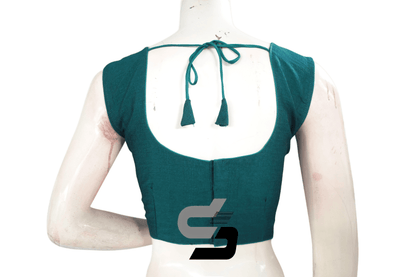 Green Designer Embroidered Party Wear Readymade Crop Top - D3blouses