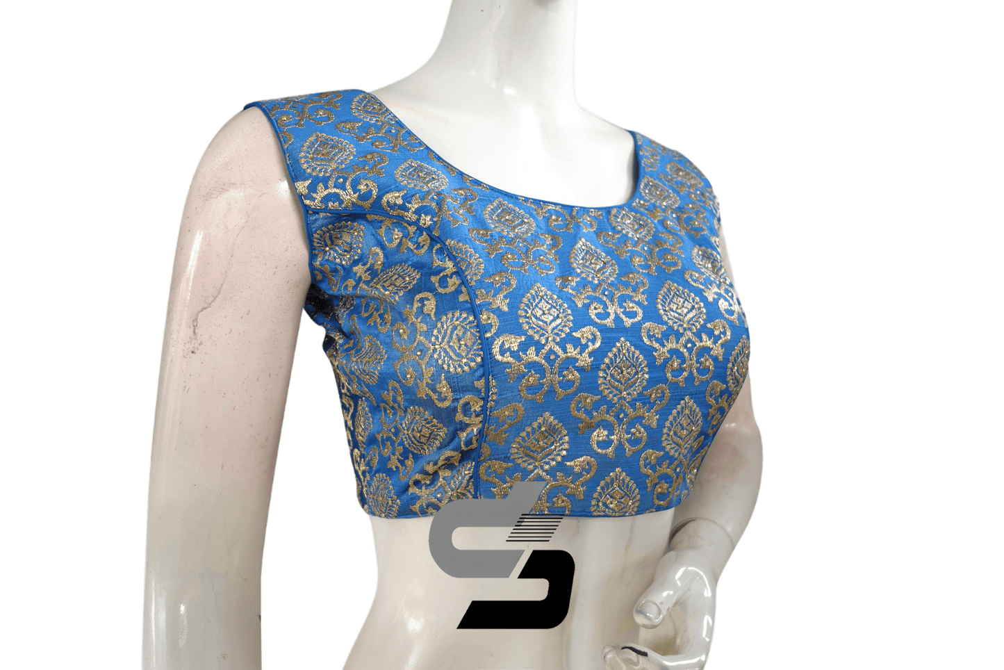 Blue Color Embroidery Party Wear Readymade Blouse - D3blouses