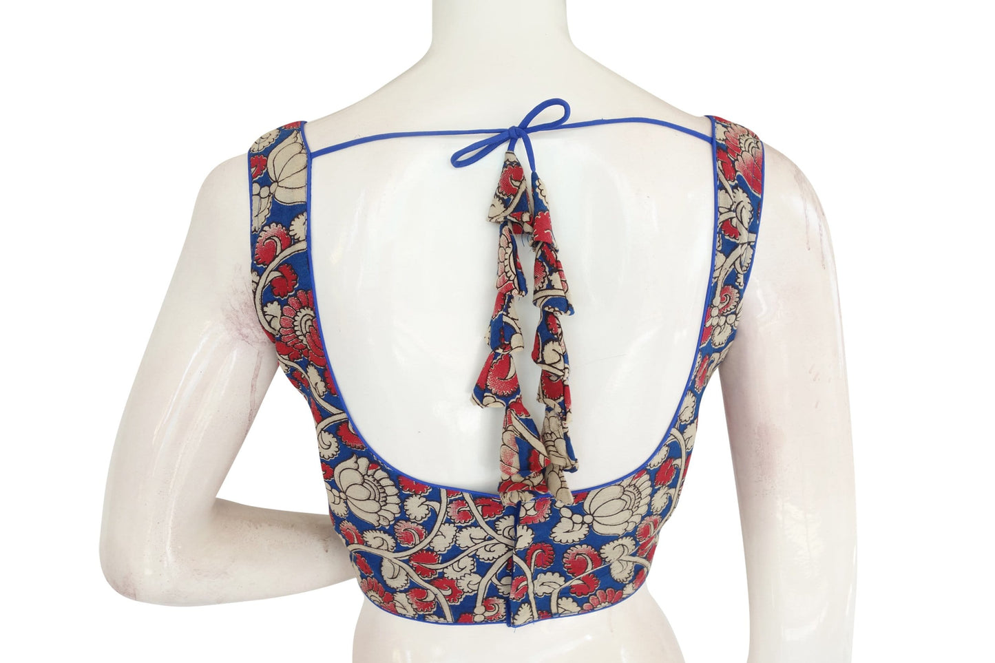 kalamkari readymade saree blouse with beautiful tassels indian cotton readymade blouse 24