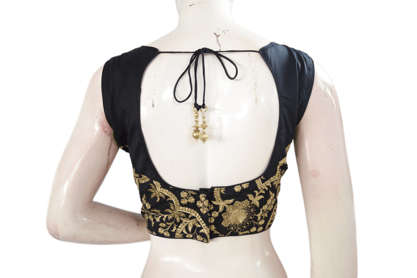 Black Color Semi silk Embroidery Party Wear Readymade Blouse - D3blouses