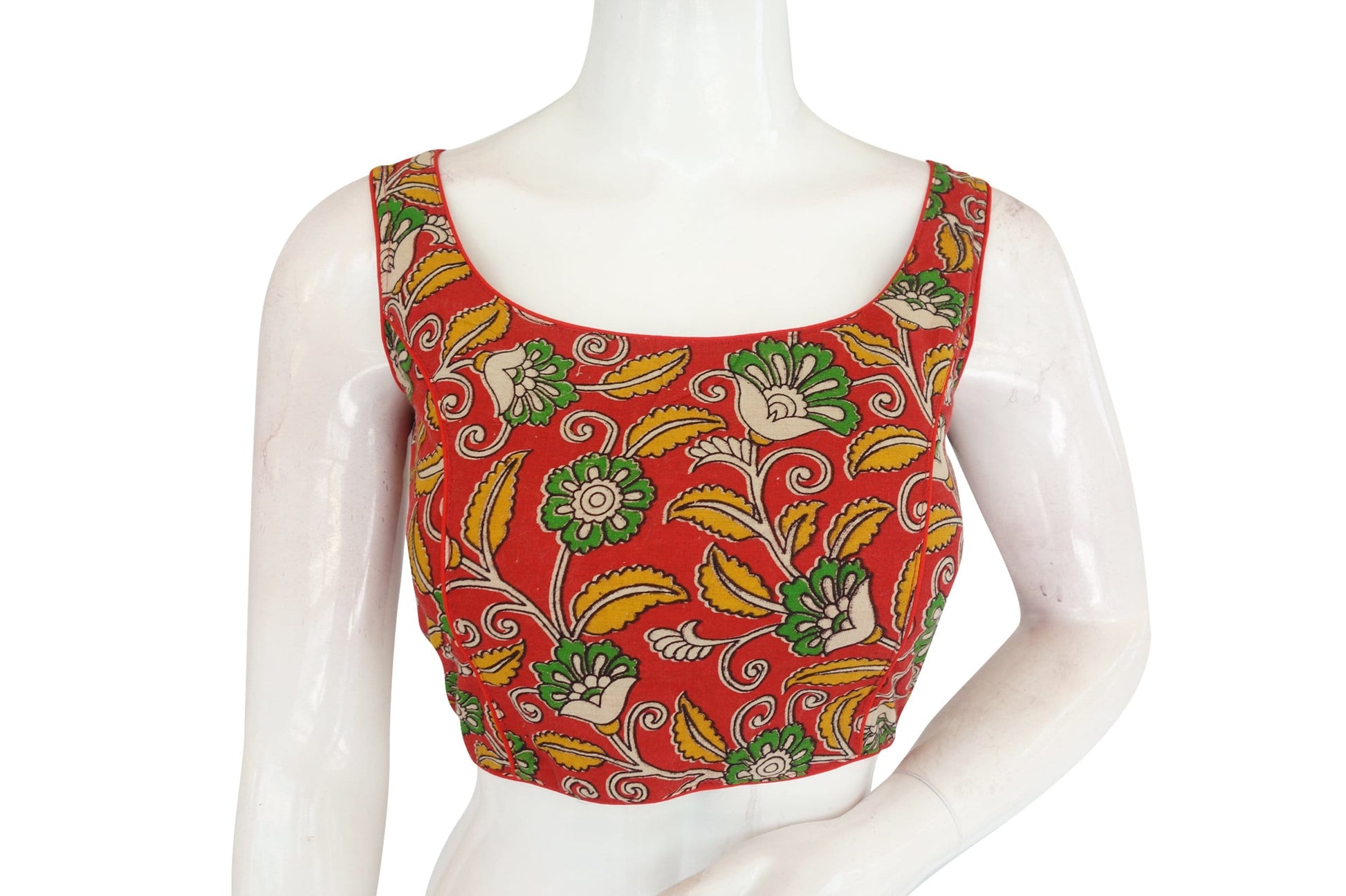 kalamkari readymade saree blouse with beautiful tassels indian cotton readymade blouse 40