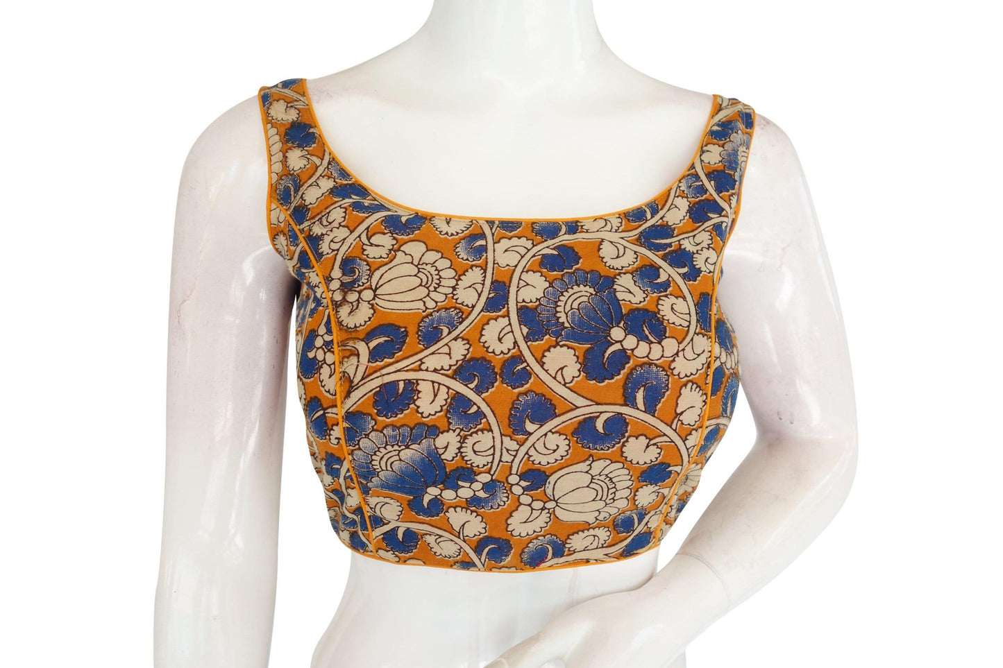 kalamkari readymade saree blouse with beautiful tassels indian cotton readymade blouse 41