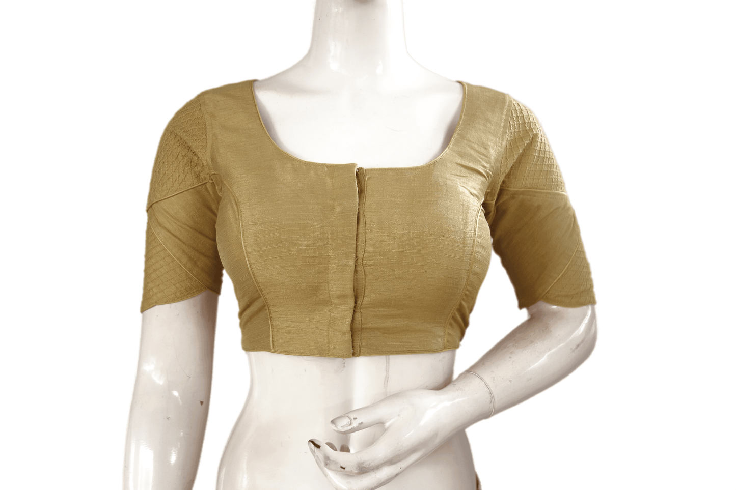 Gold Color Semi silk Embroidery Party Wear Readymade Blouse - D3blouses