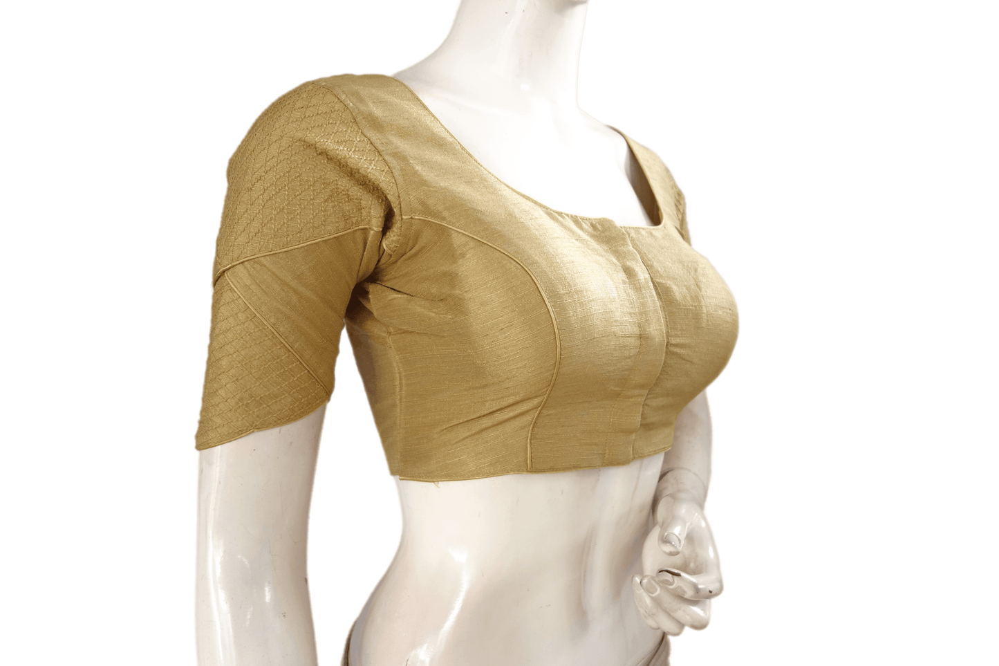Gold Color Semi silk Embroidery Party Wear Readymade Blouse - D3blouses