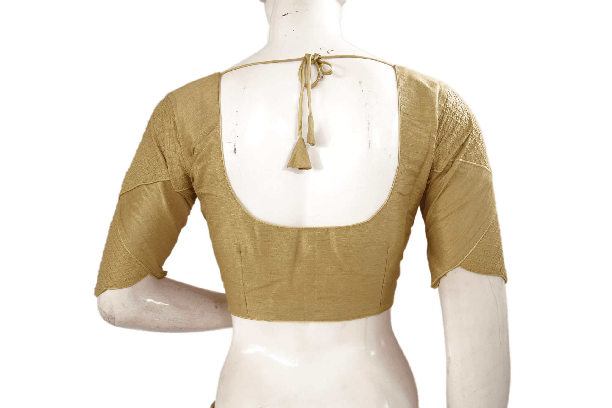 Gold Color Semi silk Embroidery Party Wear Readymade Blouse - D3blouses
