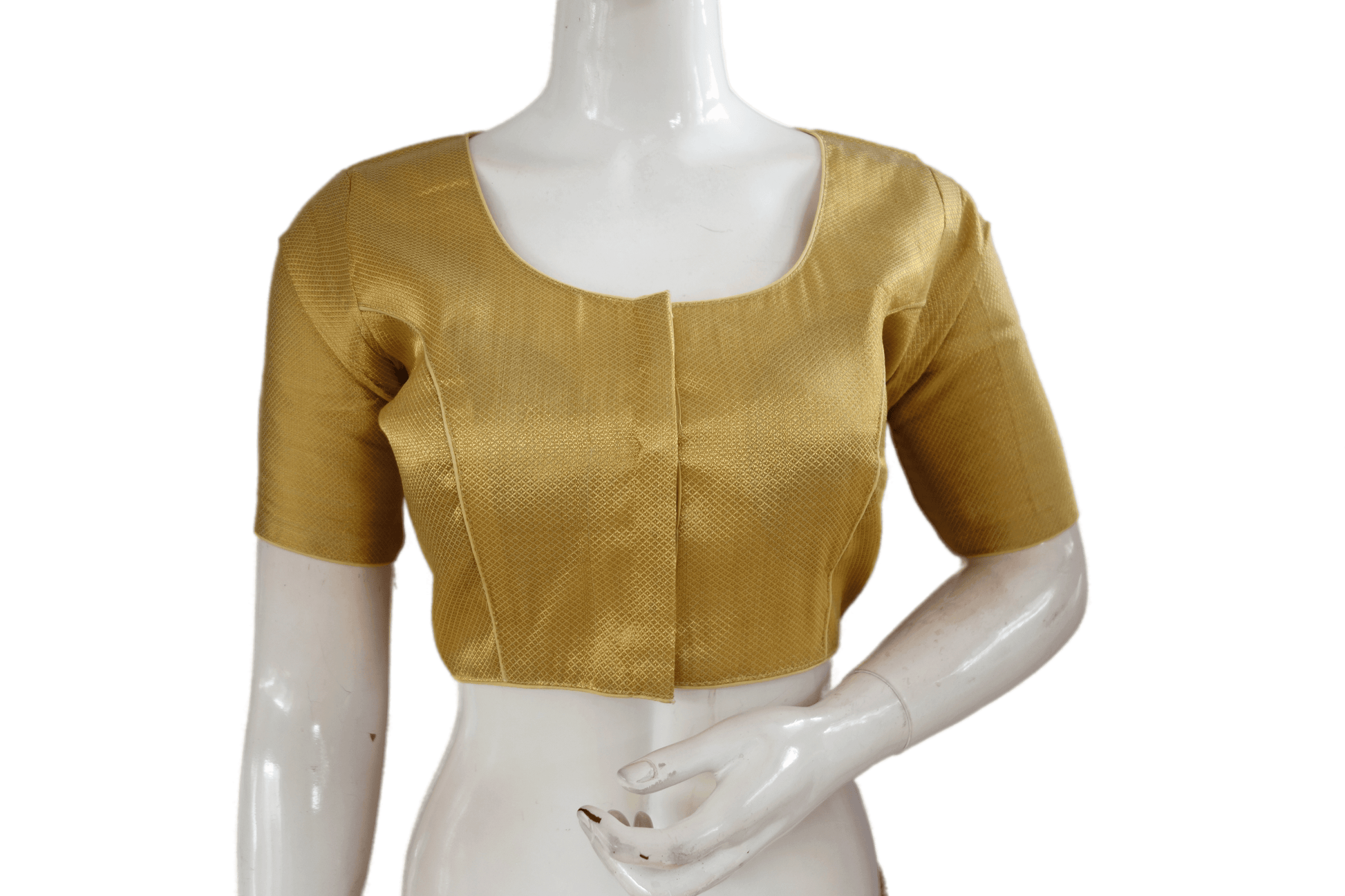 Gold Color Brocade Embroidery Party Wear Readymade Blouse - D3blouses