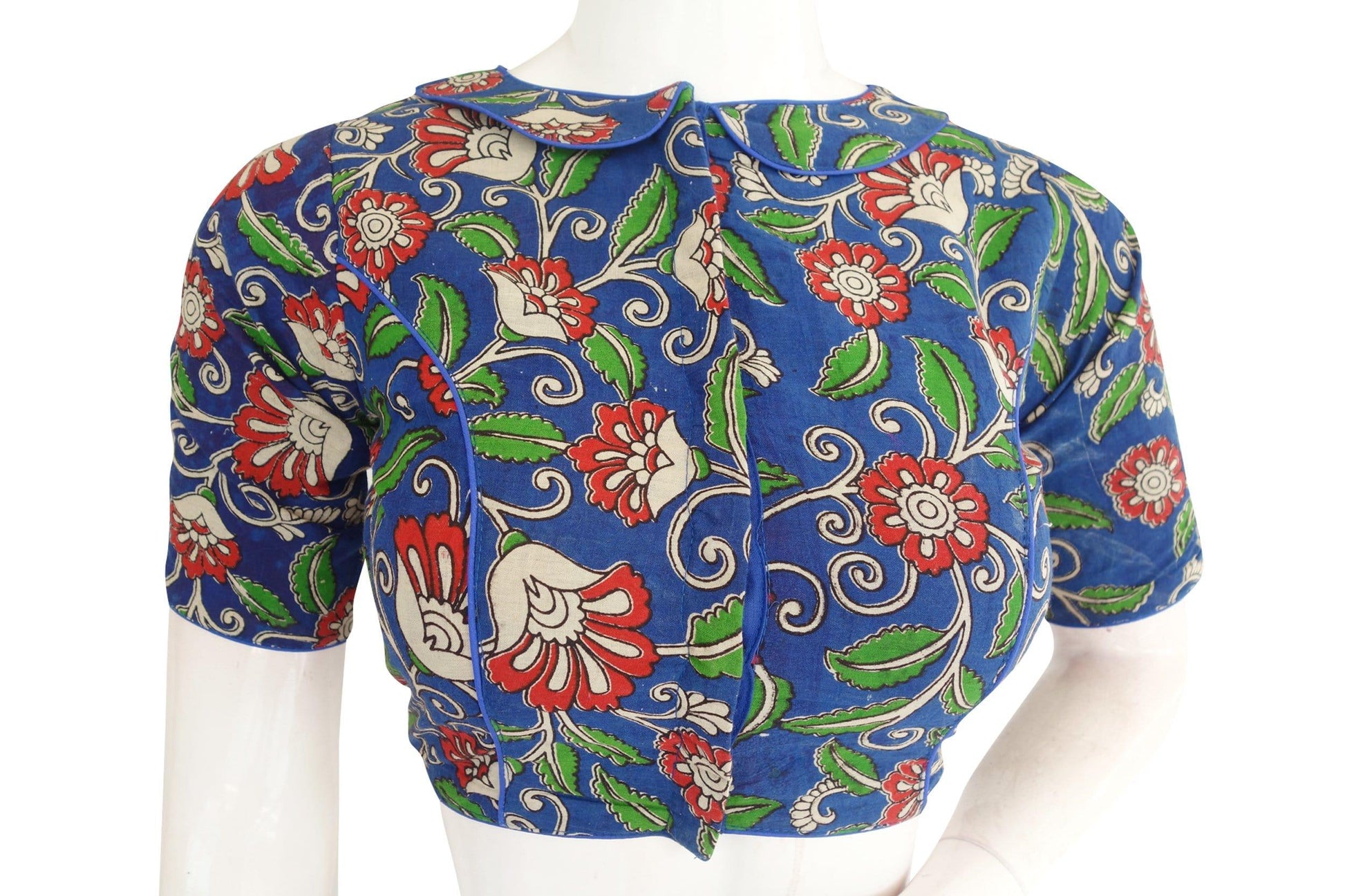 kalamkari cotton designer readymade saree blouse 5