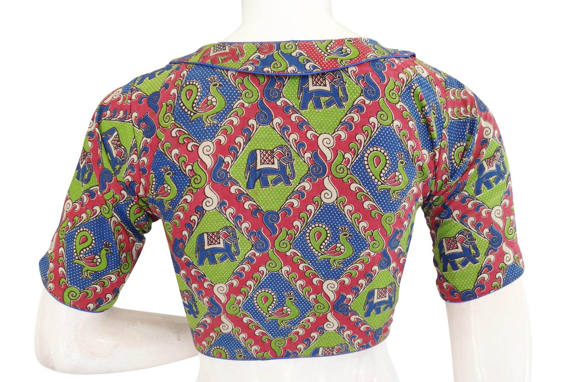kalamkari cotton designer readymade saree blouse 8