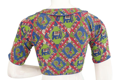 kalamkari cotton designer readymade saree blouse 8
