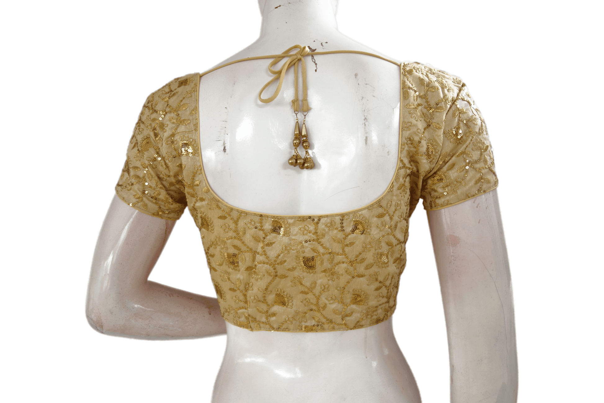 Gold Color Embroidery Party Wear Readymade Blouse - D3blouses