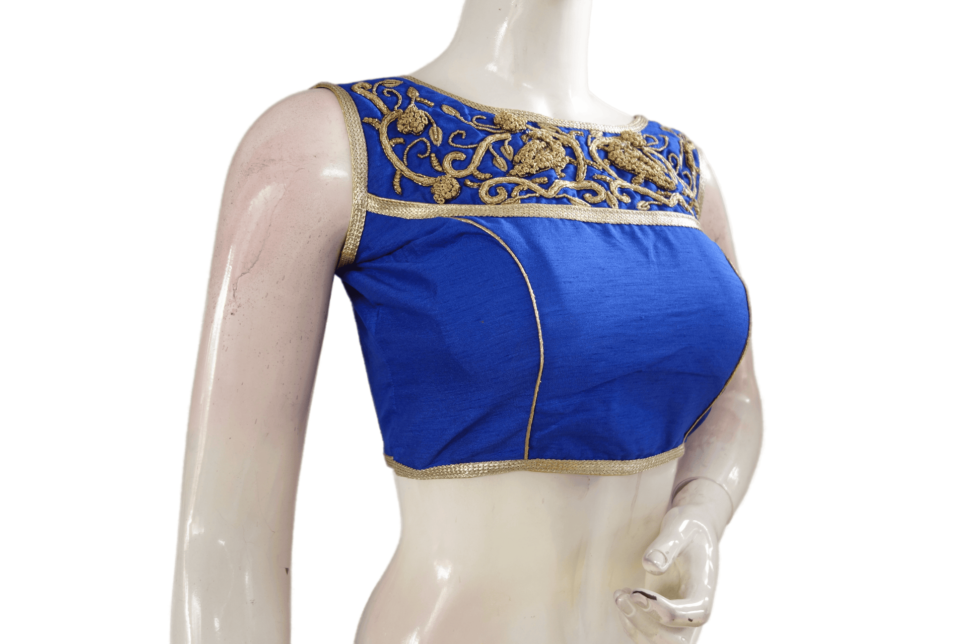 Blue Color Embroidery Party Wear Readymade Blouse - D3blouses