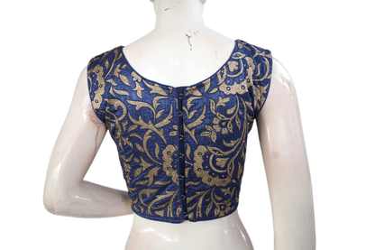 Navy Blue Color Designer Party Wear Readymade Blouse - D3blouses