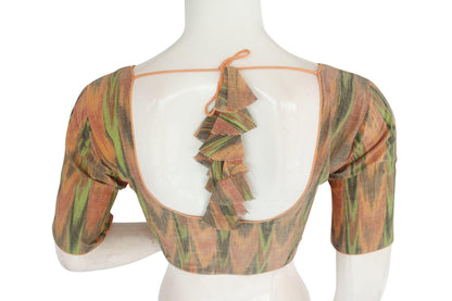 ikkat readymade saree blouse with matching mask